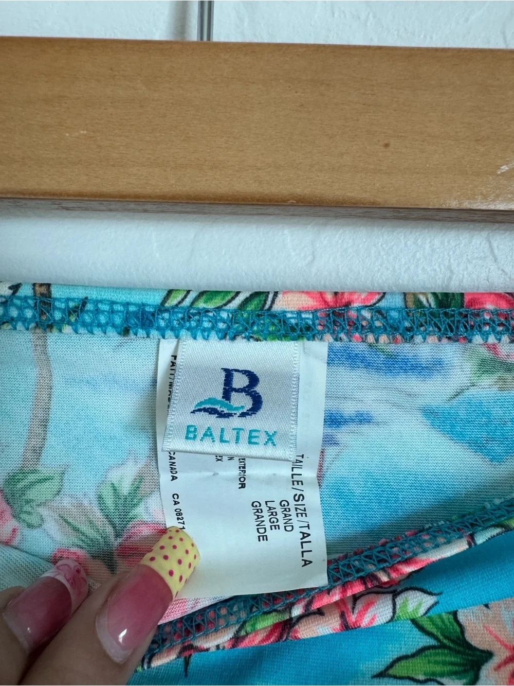 Vintage Y2K Tropical Floral swimsuit skirt - Blue with Pink Hibiscus